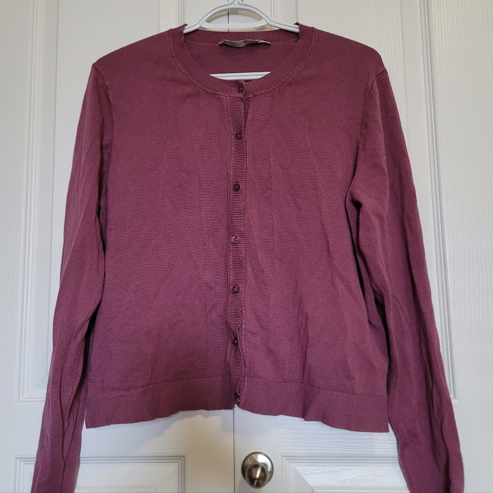 Simons Dark Pink Cardigan Large